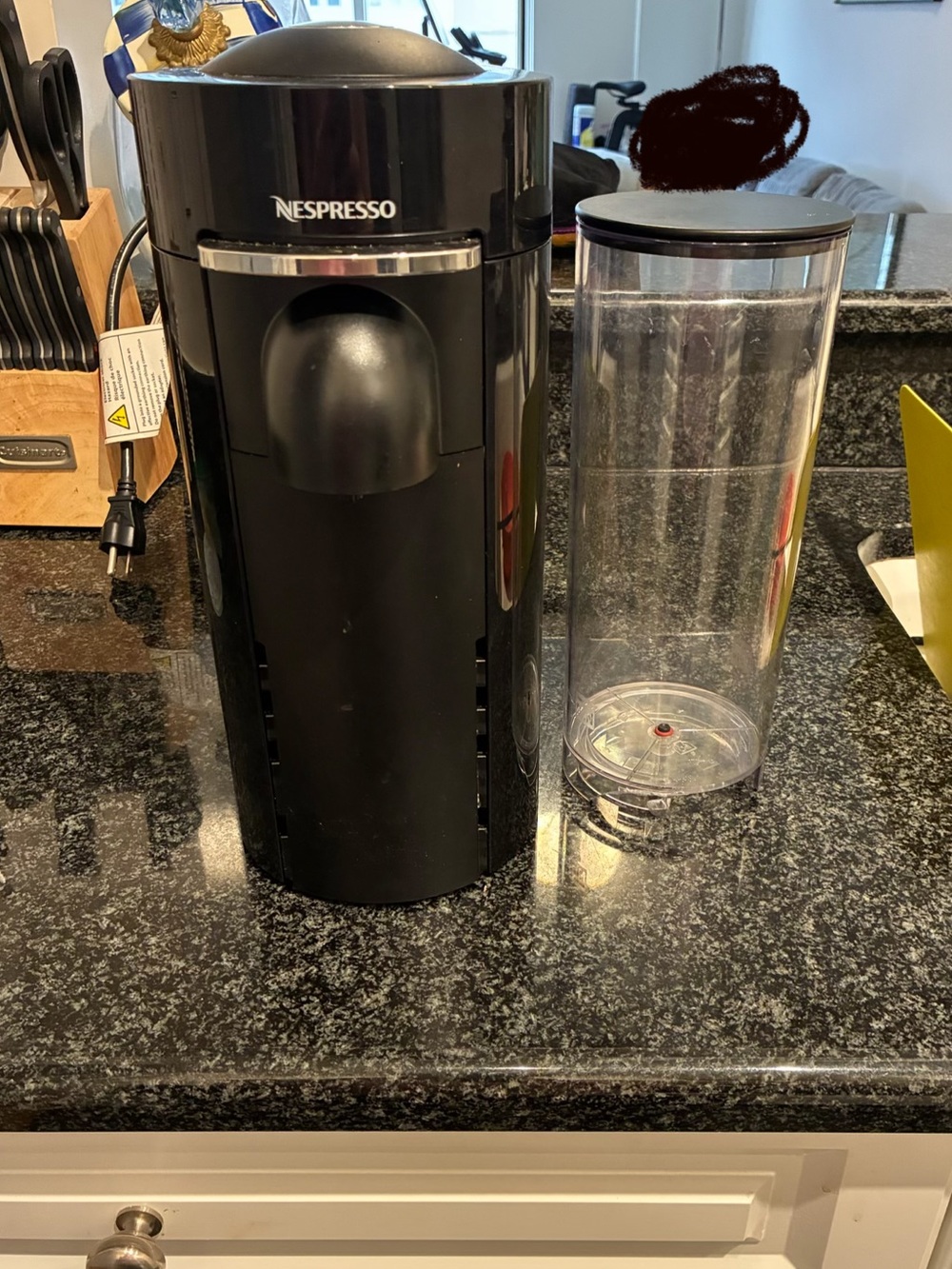 Nespresso Black Capsule Coffee Maker with Clear Water Reservoir